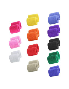 Muñequera Deportiva STONCEL 12 Pares Coloridos Algodón