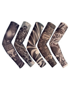 Conjunto de 5 Mangas de Tatuaje Falsas Unisex QIZHENG 46x7.5cm