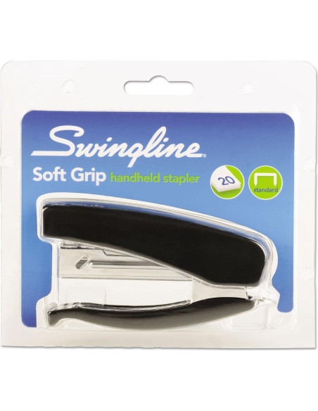 Grapadora de Mano Swingline S7009901P, Agarre Suave, 20 Hojas