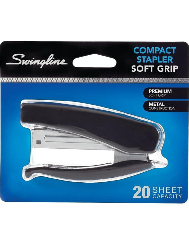 Grapadora de Mano Swingline S7009901P, Agarre Suave, 20 Hojas