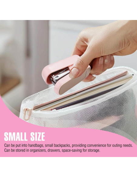 Grapadora Mini Rosa WORKPRO con 2000 Grapas y Quitagrapas Grapadora Mini Rosa WORKPRO con 2000 Grapas y Quitagrapas