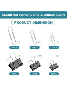 Set de 360 Clips y Sujetapapeles Pagcsnh Variados 230g 2