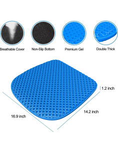 Cojín de Gel TONINT Grande Transpirable 43x38 cm Azul 2