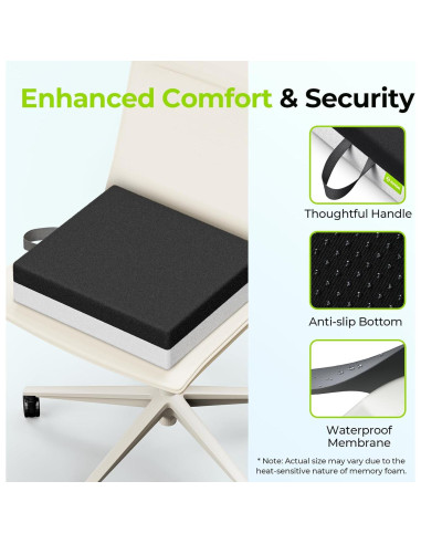 Cojín de Asiento AUVON con Ventilación y Espuma Viscoelástica