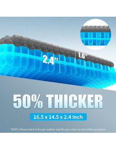 Cojín de Gel LYUANEC 41.91x36.83 cm Antideslizante Suave 2