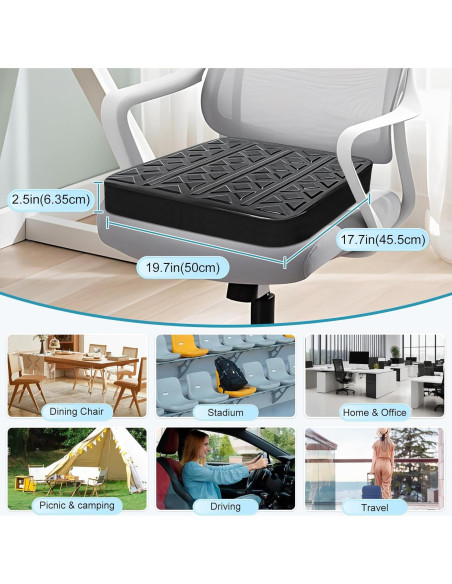 Cojín de Gel y Espuma de Memoria Haoiena 50x45 cm Negro Cojín de Gel y Espuma de Memoria Haoiena 50x45 cm Negro