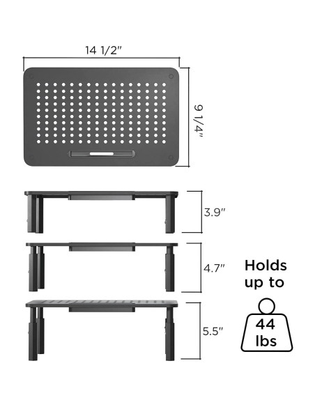 Soporte Elevador para Monitor EVOOMI - Antideslizante, Acero HD
