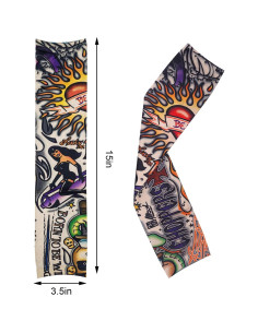 Mangas de Tatuaje Temporales HOVEOX 6 Piezas Unisex 38 cm 2