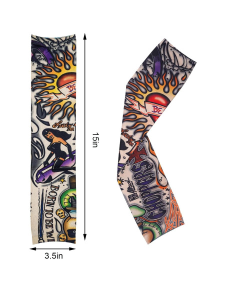 Mangas de Tatuaje Temporales HOVEOX 6 Piezas Unisex 38 cm