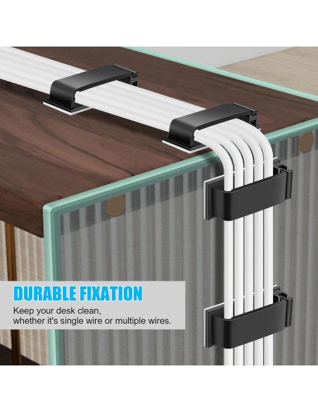 Clips de Cable Autoadhesivos XHF 50 PCS Negro para Gestión