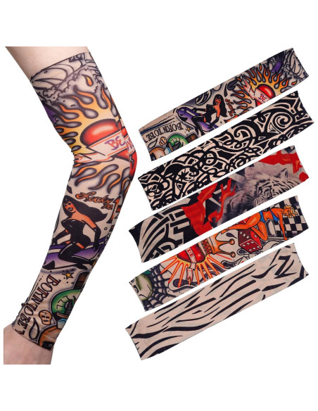 Mangas de Tatuaje Temporales HOVEOX 6 Piezas Unisex 38 cm