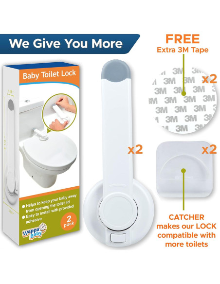 Cerradura de Seguridad para Inodoro Wappa Baby - Paquete de 2 Cerradura de Seguridad para Inodoro Wappa Baby - Paquete de 2