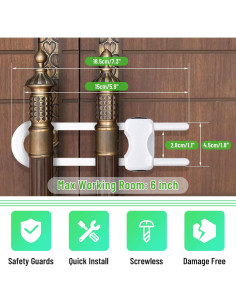 6 Cerraduras Deslizantes Modacraft para Gabinetes Blancas 2