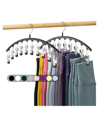 Organizador de Leggings Volnamal 2 Piezas Negro con 10 Clips