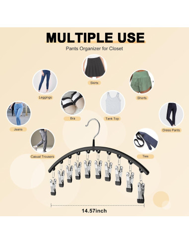 Organizador de Leggings Volnamal 2 Piezas Negro con 10 Clips