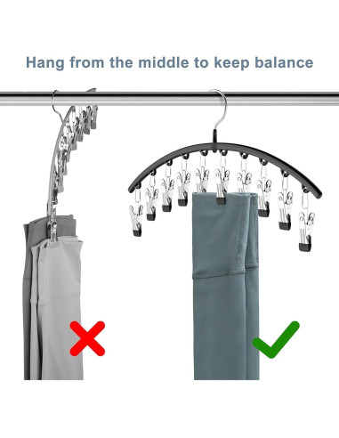 Organizador de Leggings Volnamal 2 Piezas Negro con 10 Clips