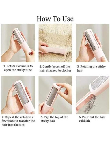 Removedor de Pelo de Mascota Pets Park Rosa Reutilizable 18.3cm