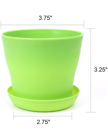 Tosnail Paquete de 24 Macetas de Plástico 10cm con Platillos