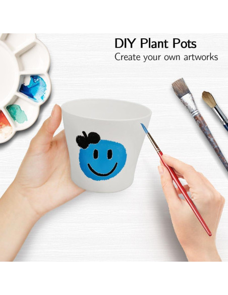 Paquete de 16 macetas blancas Slergut 9.7 cm con drenaje