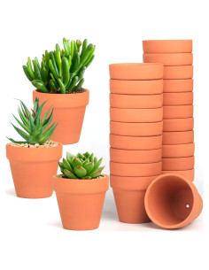 Macetas de Terracota Baxrou 7.62 cm Paquete de 24 con Drenaje