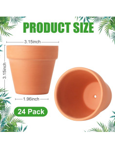Macetas de Terracota Baxrou 7.62 cm Paquete de 24 con Drenaje 2