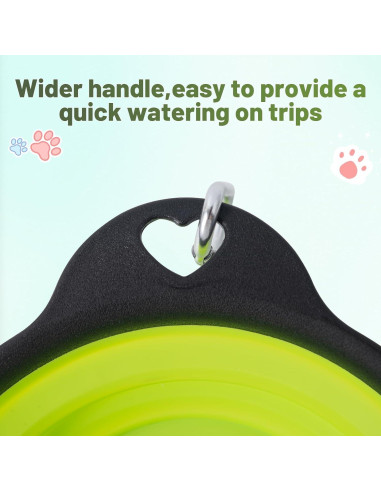 Cuencos Plegables para Perros SLSON 2Pack 380ml Verde y Azul