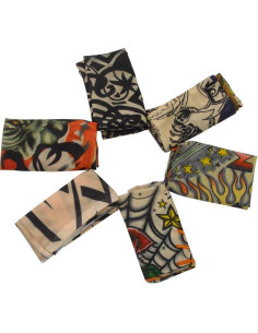 Mangas de Tatuaje Temporal Pinkiou Unisex - 6 Pcs, Protección Solar 2