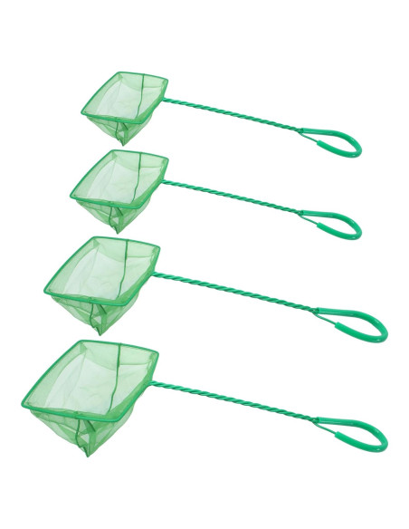 Paquete de 4 Redes de Acuario PHITUODA Nylon Verde 7.62-15.24cm Paquete de 4 Redes de Acuario PHITUODA Nylon Verde 7.62-15.24cm