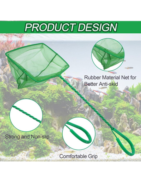 Paquete de 4 Redes de Acuario PHITUODA Nylon Verde 7.62-15.24cm Paquete de 4 Redes de Acuario PHITUODA Nylon Verde 7.62-15.24cm