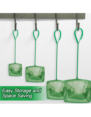 Paquete de 4 Redes de Acuario PHITUODA Nylon Verde 7.62-15.24cm