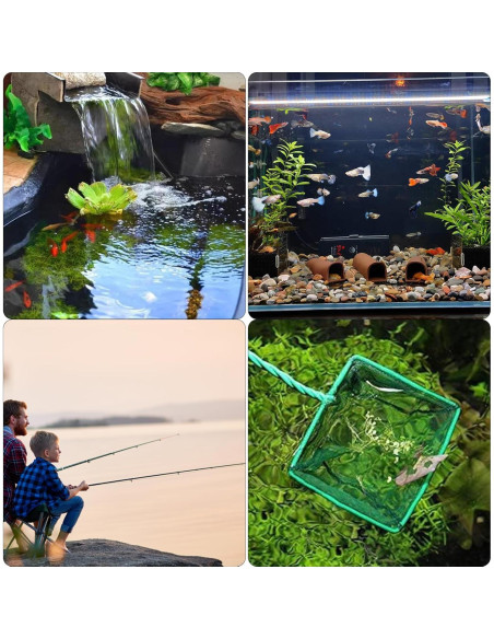 Paquete de 4 Redes de Acuario PHITUODA Nylon Verde 7.62-15.24cm Paquete de 4 Redes de Acuario PHITUODA Nylon Verde 7.62-15.24cm