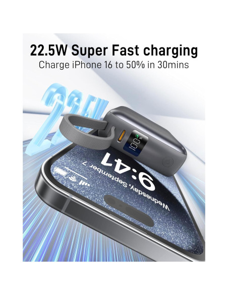 Cargador Portátil 10000mAh Carga Rápida 22.5W USB-C Gris Cargador Portátil 10000mAh Carga Rápida 22.5W USB-C Gris