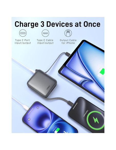 Cargador Portátil 10000mAh Carga Rápida 22.5W USB-C Gris Cargador Portátil 10000mAh Carga Rápida 22.5W USB-C Gris