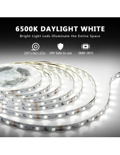 Tira de LED Regulable dalattin 6.1m 24V 6500K Blanca 2
