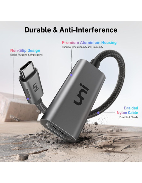 Adaptador USB-C a HDMI uni 4K 60Hz para MacBook y más