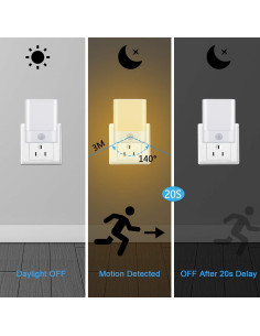 Luz Nocturna LED con Sensor de Movimiento Feimixuan 1 Paquete 2
