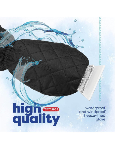 Raspador de Hielo SCRUBIT con Guante Impermeable - Negro Raspador de Hielo SCRUBIT con Guante Impermeable - Negro