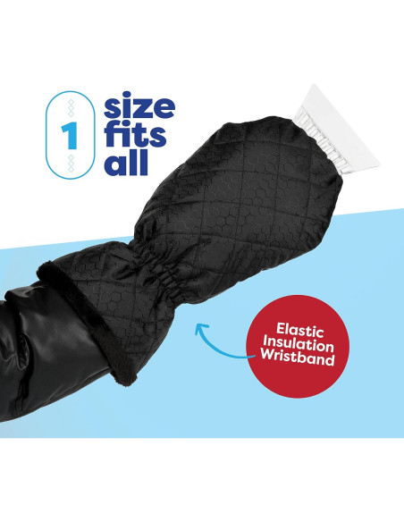Raspador de Hielo SCRUBIT con Guante Impermeable - Negro Raspador de Hielo SCRUBIT con Guante Impermeable - Negro