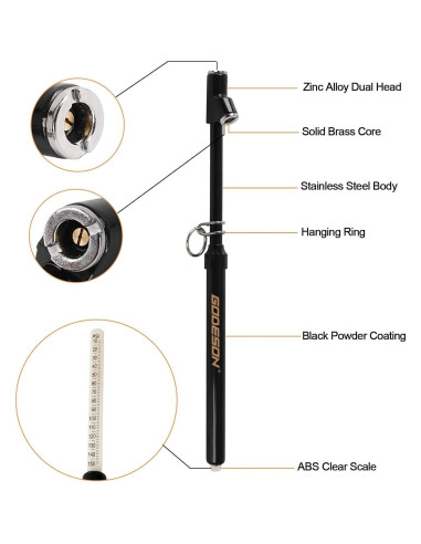 Medidor de Presión de Neumáticos GODESON Doble Cabeza 10-150 PSI