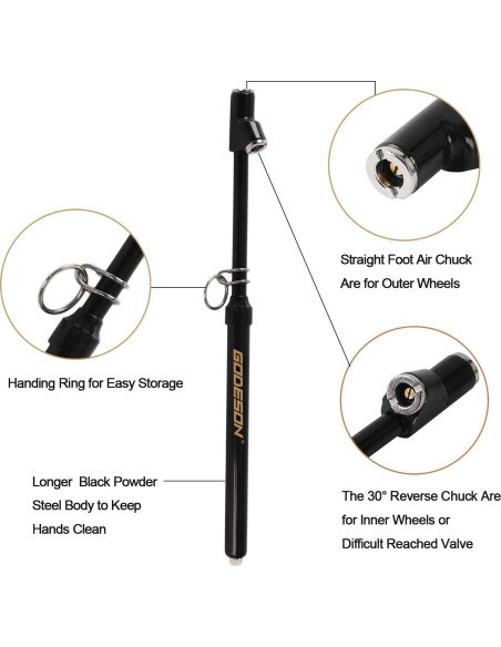 Medidor de Presión de Neumáticos GODESON Doble Cabeza 10-150 PSI