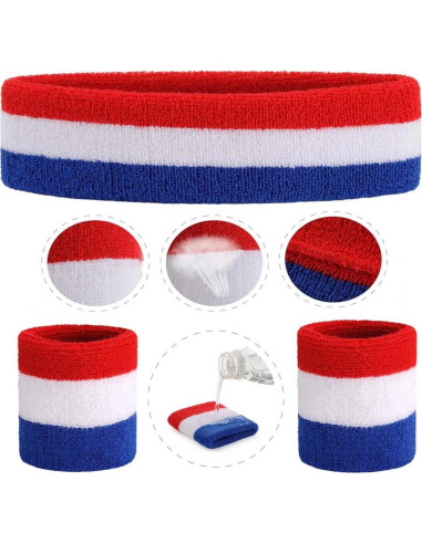 Conjunto de Muñequera y Diademas Deportivas ONUPGO - Algodón Absorbente