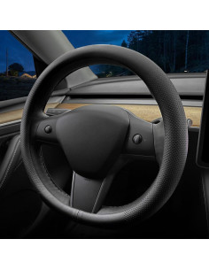 Cubierta de Volante de Cuero Nappa LKWLIKEI para Tesla Modelo 3/Y 2