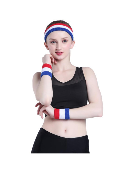 Conjunto de Muñequera y Diademas Deportivas ONUPGO - Algodón Absorbente