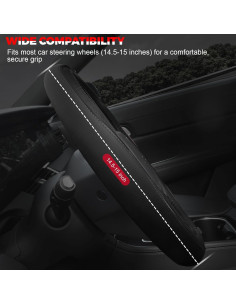 Funda de Volante Ouzorp Negra Cuero Microfibra 37-39 cm 2