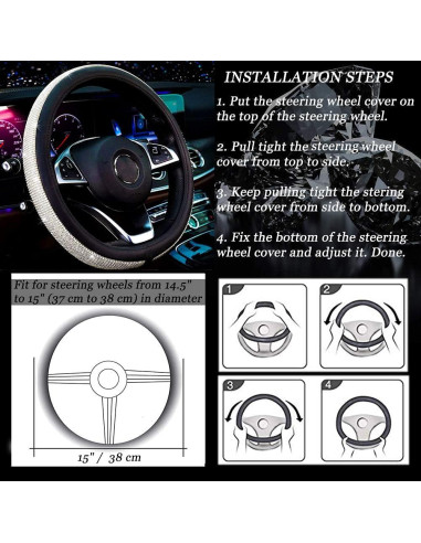 Cubierta de Volante de Cuero PU ChuLian 37-38 cm Brillante