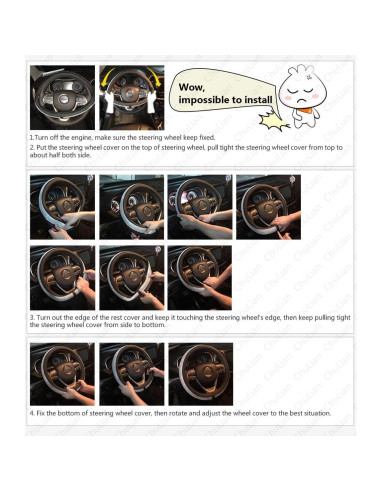 Cubierta de Volante de Cuero PU ChuLian 37-38 cm Brillante