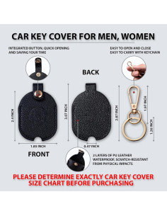 Funda de Llave de Coche ANHBKAR de Cuero PU Negra 2