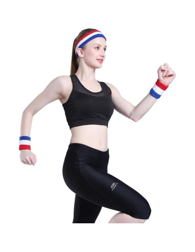 Conjunto de Muñequera y Diademas Deportivas ONUPGO - Algodón Absorbente