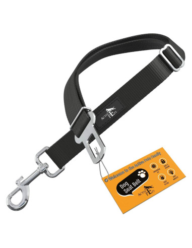 Arnés de Cinturón de Seguridad para Perros Active Pets Negro