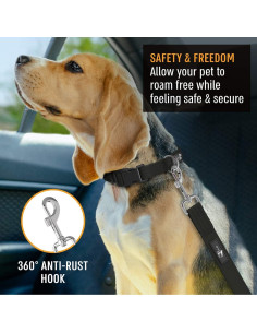 Arnés de Cinturón de Seguridad para Perros Active Pets Negro 2